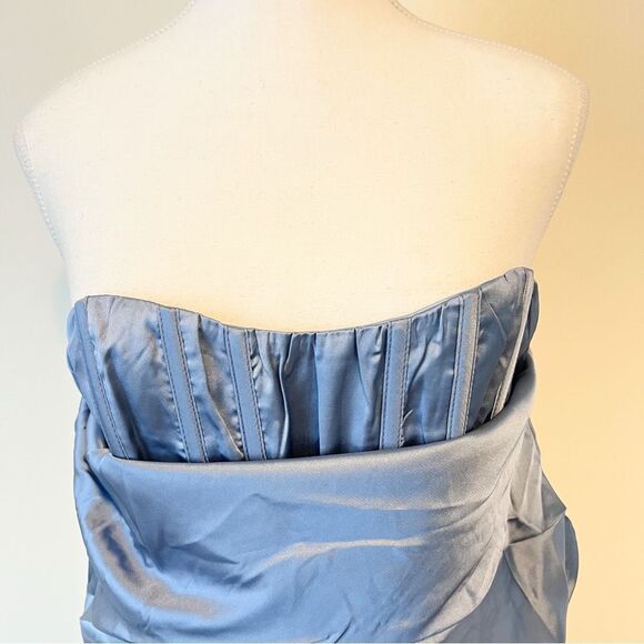 Babyboo Juliene Satin Maxi Dress in Dusty Blue NEW Size Medium - Picture 6 of 13